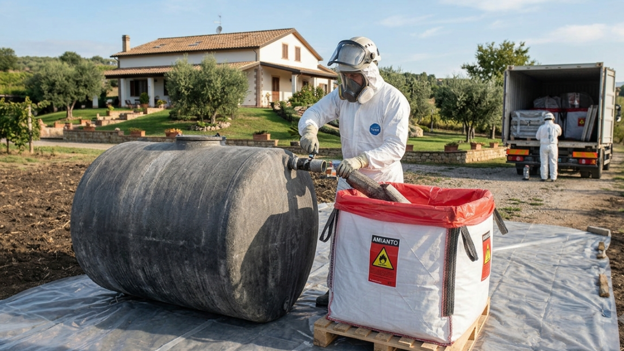 Smaltimento vasche eternit